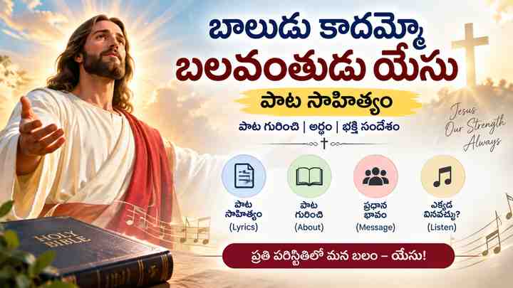 బాలుడు కాదమ్మో బలవంతుడు యేసు పాట గురించి